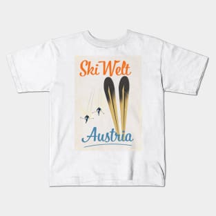 Skiwelt Austria Ski poster Kids T-Shirt